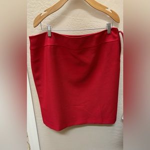 Women’s Tahari ASL Red textured skirt. Size 18. Two kick pleats on back hem.